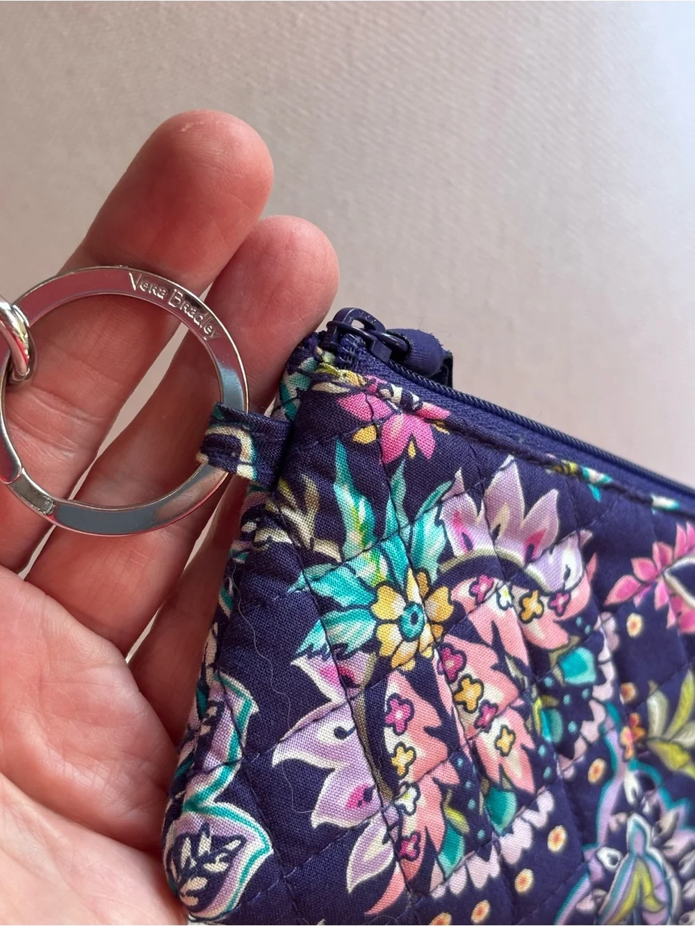 Vera Bradley Twilight Paisley Quilted Zip ID Case Wallet and Lanyard Set - NWOT